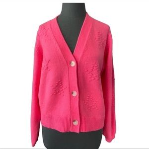 NWT LOFT Women’s Neon Pink Wool Blend Cardigan Women Button Front Jacket